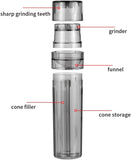 Groove J Cornelius Portable Spice Grinder Plastic All-in-One Cone Case with Magnetic Top - King Size Pre-Roll cones(12 included), Rolling Machine for Single Cones (Red)