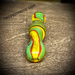 Yellow/Green/Red Twist Glass Chillum