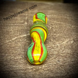 Yellow/Green/Red Twist Glass Chillum