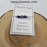 Handmade Birthday Stone Natural Stone Bracelet with Card