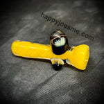 Mini Yellow Frit W/Honeycomb Marble Chillum