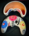 4.5"  White/Multi-Colored Half-MOON Box-Talavera Pottery from Mexico