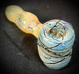 4.5” G/S Fumed Dry Hammer w/ Dotted Stem & Black Wrapped Bowl