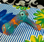 Multicolor Wig-Wag Laying Sidecar Bubbler