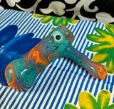 Multicolor Wig-Wag Laying Sidecar Bubbler