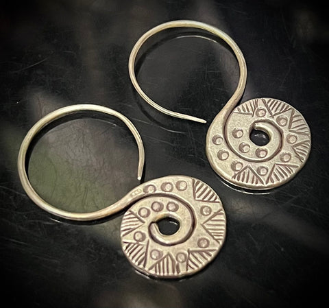 Tribal Sun/Stars 925 Sterling Silver Earrings