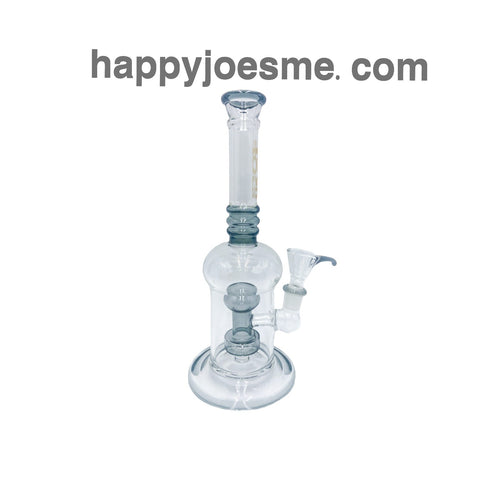 10" Single Perc Straight Neck waterpipe Black