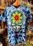 Steal Your Face Mandala Purple/Blue- Multicolor Mandala Tie-Dye T-shirt by Don Martin