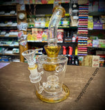 9” Dual Perc Bent Neck Waterpipe