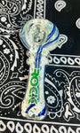 4" Rock Glass Fumed W/Canework and Color Handpipe