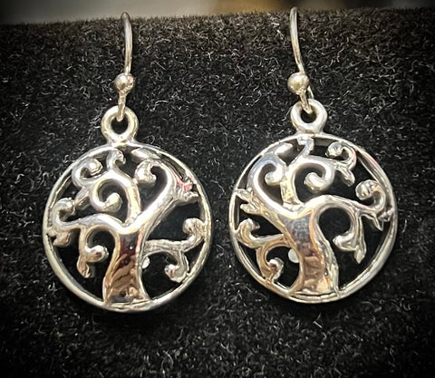 Abstract Tree 925 Sterling Silver Earrings