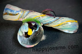 Large Glass Chillum w/ 2 Large Marbles