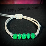 Faux Leather Layered Green Gems Bracelet