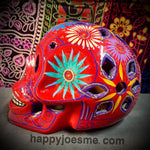 Red With Multicolor Flowers/Dove Sugar Skull