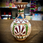 Vintage Greek Neofitoy Keramik Dakos Rodos Pottery Enameled Deer Vase