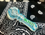 4" Rock Glass Fumed W/Canework and Color Handpipe