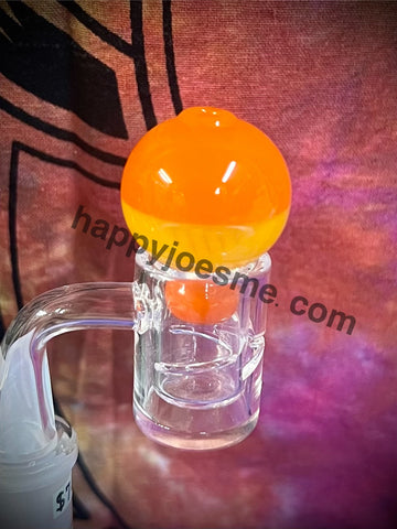 Orange/Yellow Bubble Glass Carb Cap