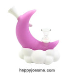 5” Moon on Cloud (Glow in The Dark) Silicone Waterpipe-Pink