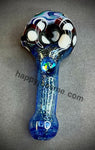 Blue Dichro W/Full Color Bowl/Black Opal Handpipe by Pharo