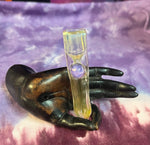 3" fume Clear W/1 Purple Bump Chillum