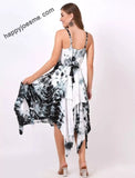 Women's Tie dye Asymmetrical Hem Sleeveless Summer Dress