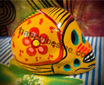 Orange with Multicolors/Bird Sugar Skull Talavera pottery