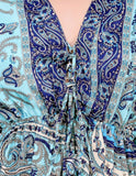 Floral V Neck - Maxi Dress - Bell Sleeves