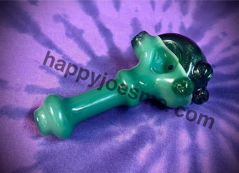 Solid Green Sparkly Dark Green Front Handpipe by Sable Haze