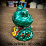Talavera pottery frog statue