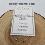 Handmade Birthday Stone Natural Stone Bracelet with Card