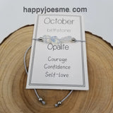 Handmade Birthday Stone Natural Stone Bracelet with Card