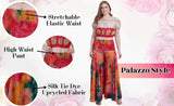 Women's Plus Size - Tie Dye - Wide leg palazzo Pant Elastic Waist