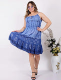 Tie Dye Sleeveless Night Out Beach Dress