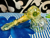 Fume W/Sparkly Green and White Color Hammer Bubbler