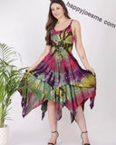 Women's Tie dye Asymmetrical Hem Sleeveless Summer Dress