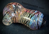 3”-3.5” Gold/Silver Fumed Black Wrap Peanut Handpipe