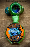 Zig-Zag Green Dry Laying Bubbler