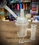 6” Platinum Honeycomb Frosted Cup Dab Rig