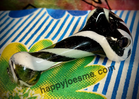 White/Black/Mint Swirl Handpipe