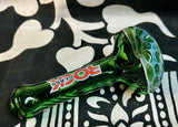 4” Rock Glass Solid Color W/Spotted Head Handpipe