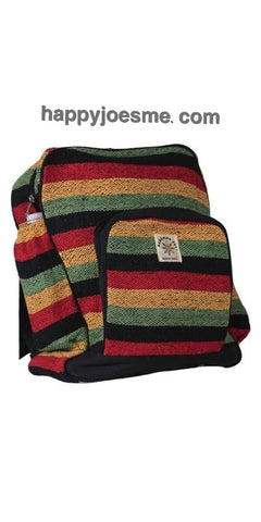 Hemp Backpack Striped Rasta