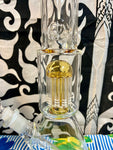 14” Rock Glass Single Perc Yellow Beaker Waterpipe