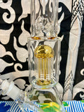 14” Rock Glass Single Perc Yellow Beaker Waterpipe