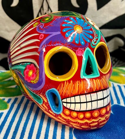 5” Multicolored Birds/Flowers Sugar-skull