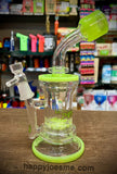 Perk Tech Slightly Bent Neck W/ Slime Green Fritted Disc Perc