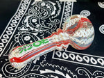 4" Rock Glass Fumed W/Canework and Color Handpipe