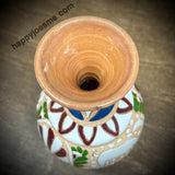 Vintage Greek Neofitoy Keramik Dakos Rodos Pottery Enameled Deer Vase