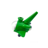 5" Silicone/Glass Spaceship Waterpipe-Green