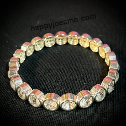 Stretchy Silver Gem Bracelet