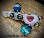 6” Multicolor Fume W/Wig-Wag Marbles/Galaxy Marbles Heady Handpipe
